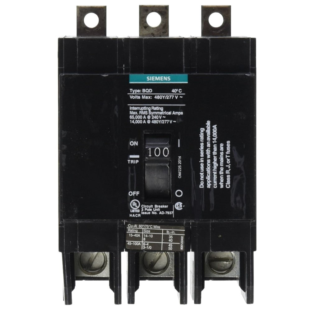 INTERRUPTOR BQD 3X100A/440V.BQD3100 A7B10000003705 A7B10000022583 SIEMENS