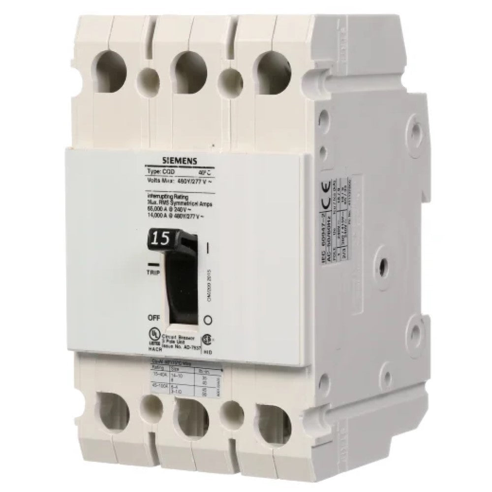 INTERRUPTOR CQD 3X15A. CQD315 A7B10000001146 A7B10000022629 SIEMENS