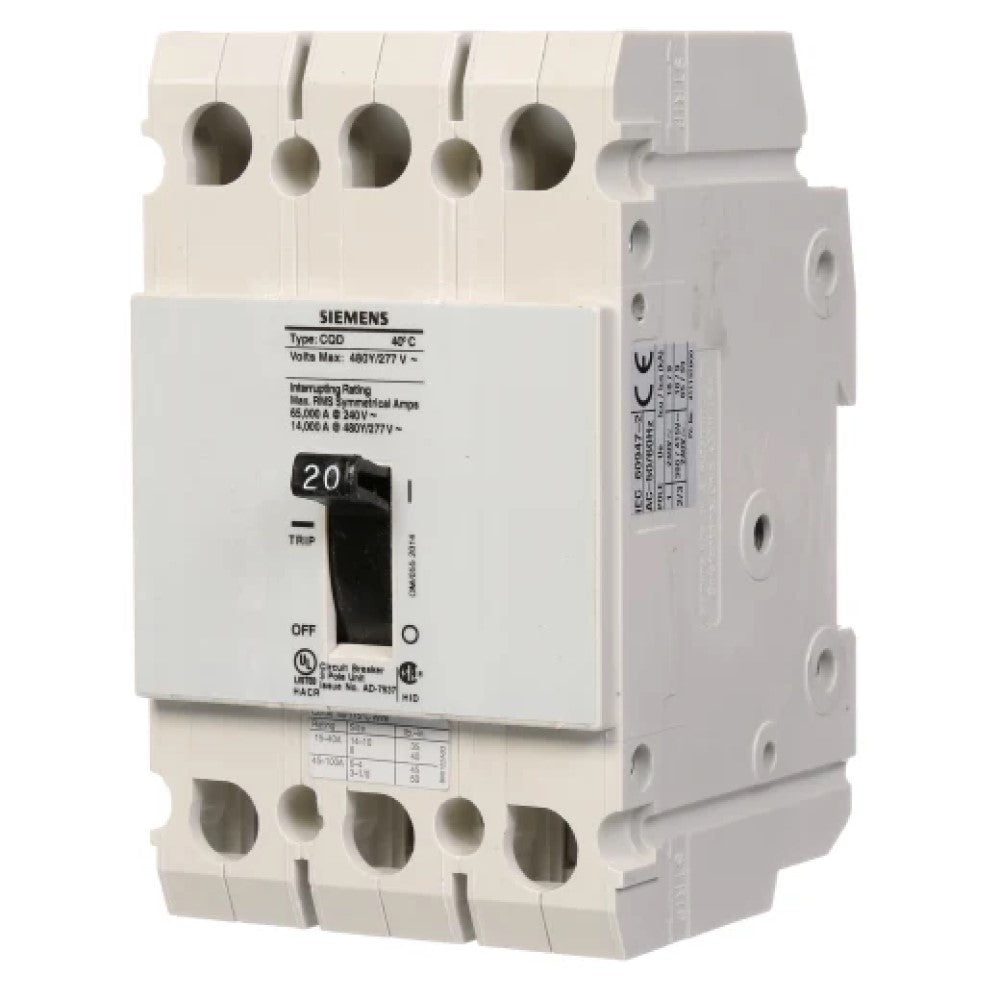 INTERRUPTOR CQD 3X20A. CQD320 A7B10000001147 A7B10000022630 SIEMENS