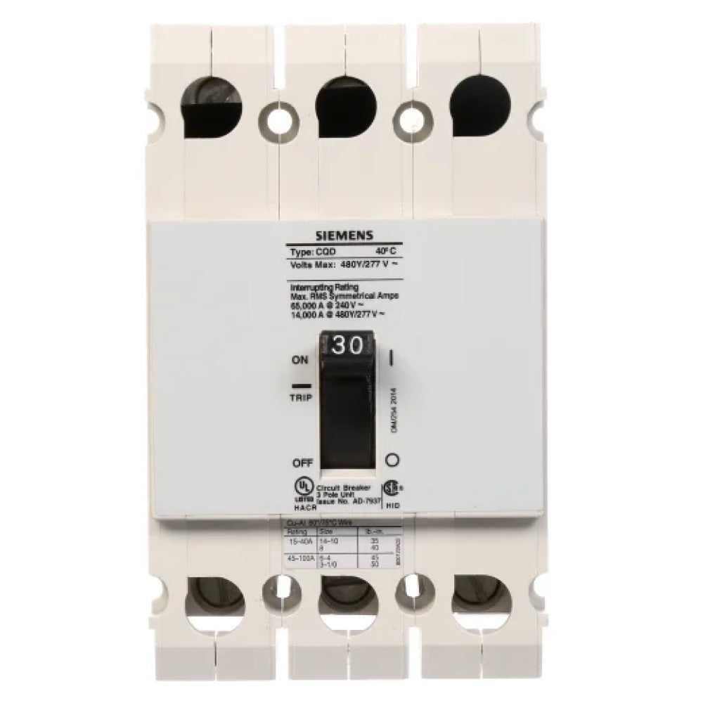 INTERRUPTOR CQD 3X30A. CQD330 A7B10000001148 A7B10000022632 SIEMENS