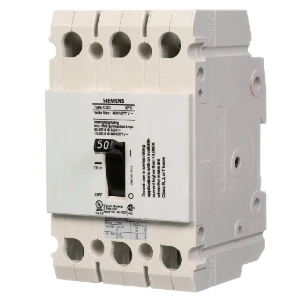 INTERRUPTOR CQD 3X50A. CQD350 A7B10000001150 A7B10000022636 SIEMENS