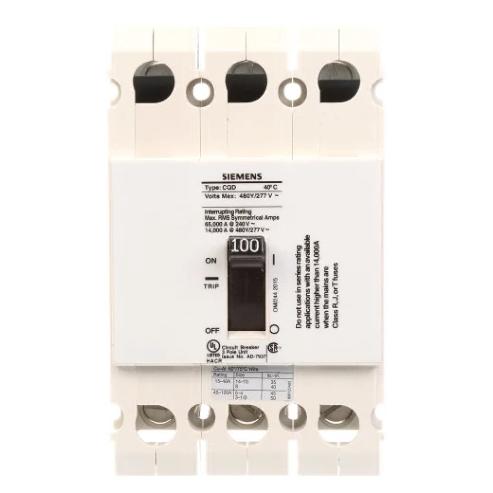 INTERRUPTOR CQD 3X100A. CQD3100 A7B10000001145 A7B10000022628 SIEMENS