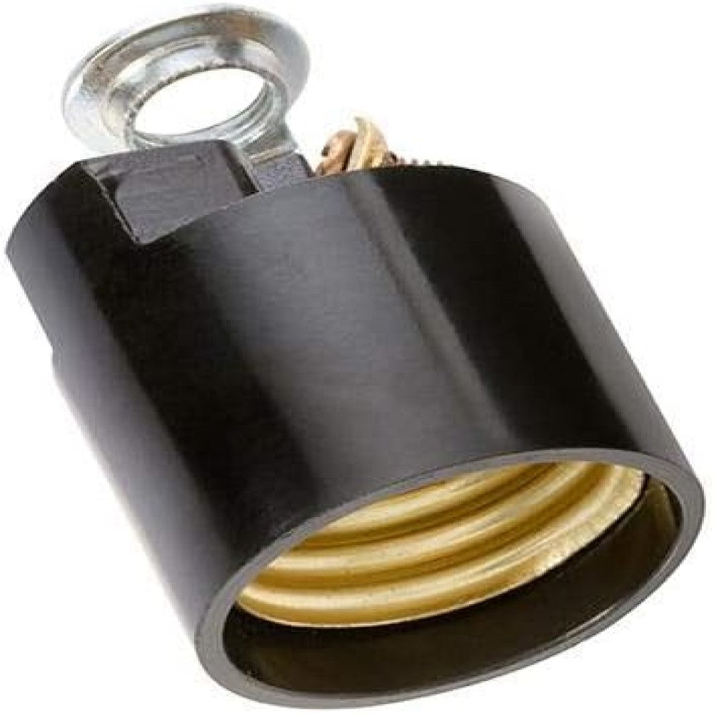 POTALAMPARA DE BAQUELITA PARA CANDIL CON NIPLE COLOR NEGRO E26 127V 660W IUSA