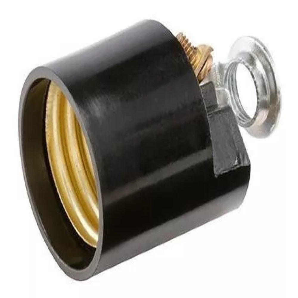 POTALAMPARA DE BAQUELITA PARA CANDIL CON NIPLE COLOR NEGRO E26 127V 660W IUSA