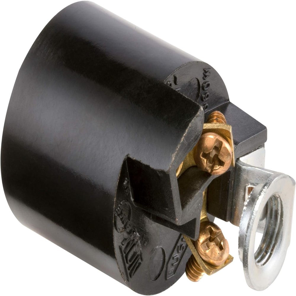 POTALAMPARA DE BAQUELITA PARA CANDIL CON NIPLE COLOR NEGRO E26 127V 660W IUSA