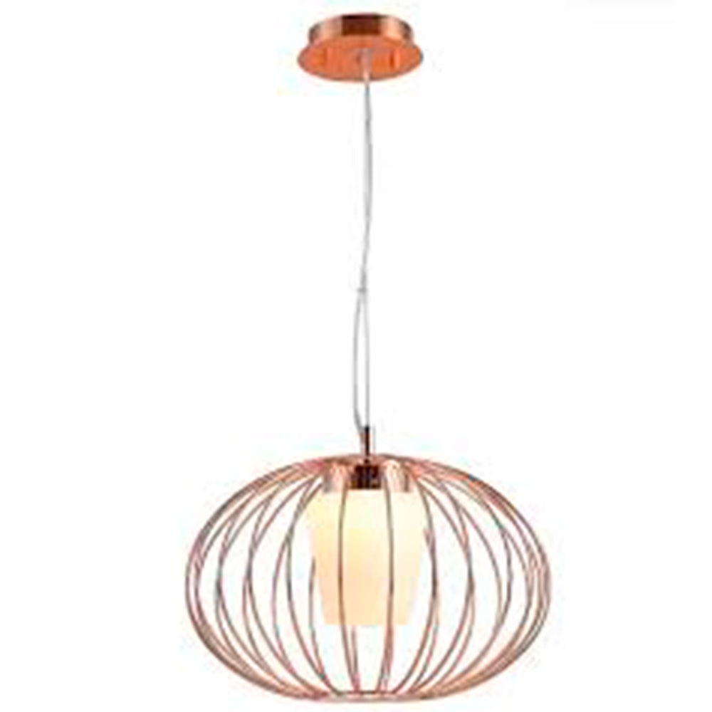 LUMINARIA COLGANTE COBRE/OPALINO 1X40W. AITANA