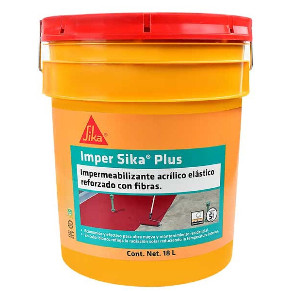 IMPERSIKA PLUS ROJO FIBRATADO 5 AÑOS CUBETA 18 LITROS