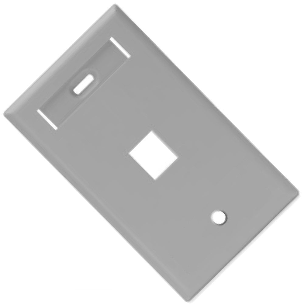 PLACA QUICKPORT SENSILLA C/ IDENTIFICADOR 1 MOD. GRIS MCA LEVITON