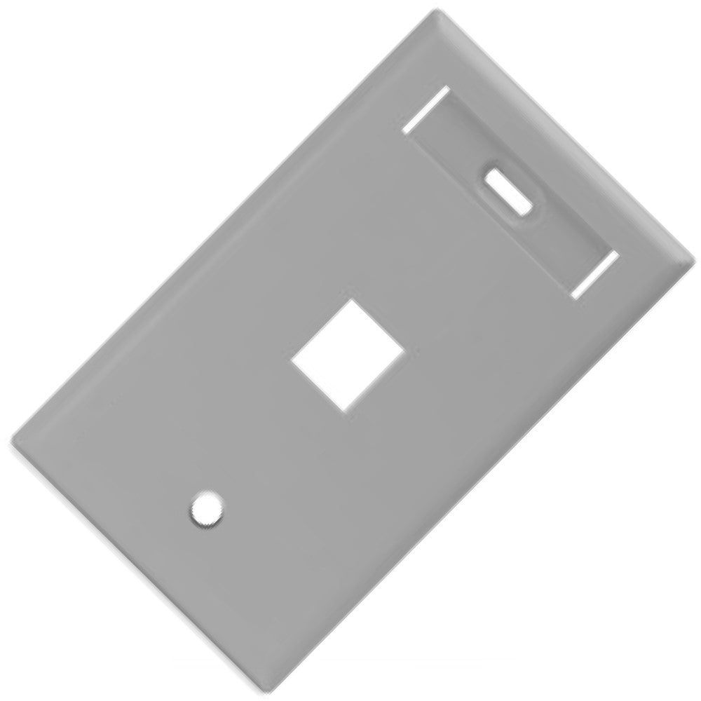 PLACA QUICKPORT SENSILLA C/ IDENTIFICADOR 1 MOD. GRIS MCA LEVITON