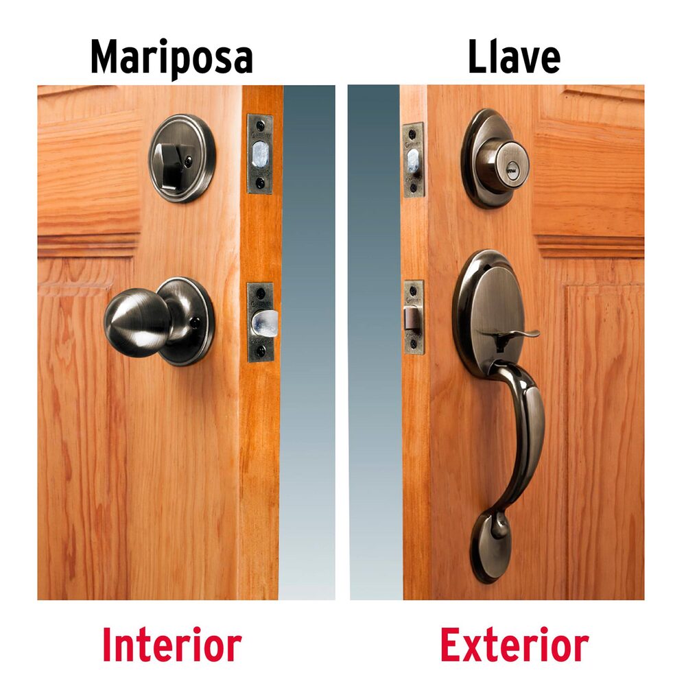 CERRADURA LATON ANTIGUO MARIPOSA POMO-JALADERA MCA TRUPER HERMEX