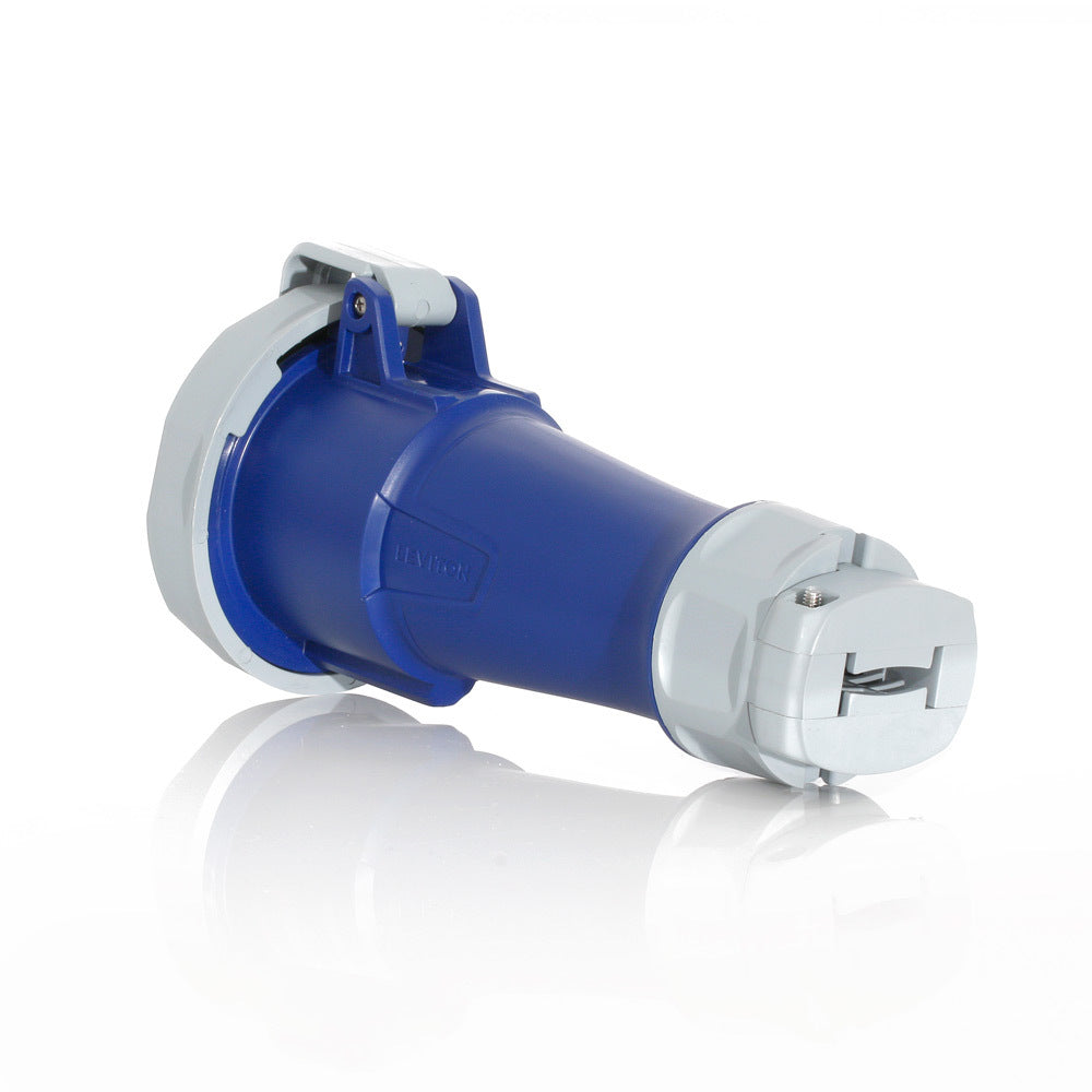 CONECTOR PIN & SLEEVE 30A 250V 3P4H 9H IP66/67/68 E IP69K SERIE LEVITON AZUL AMERICANO