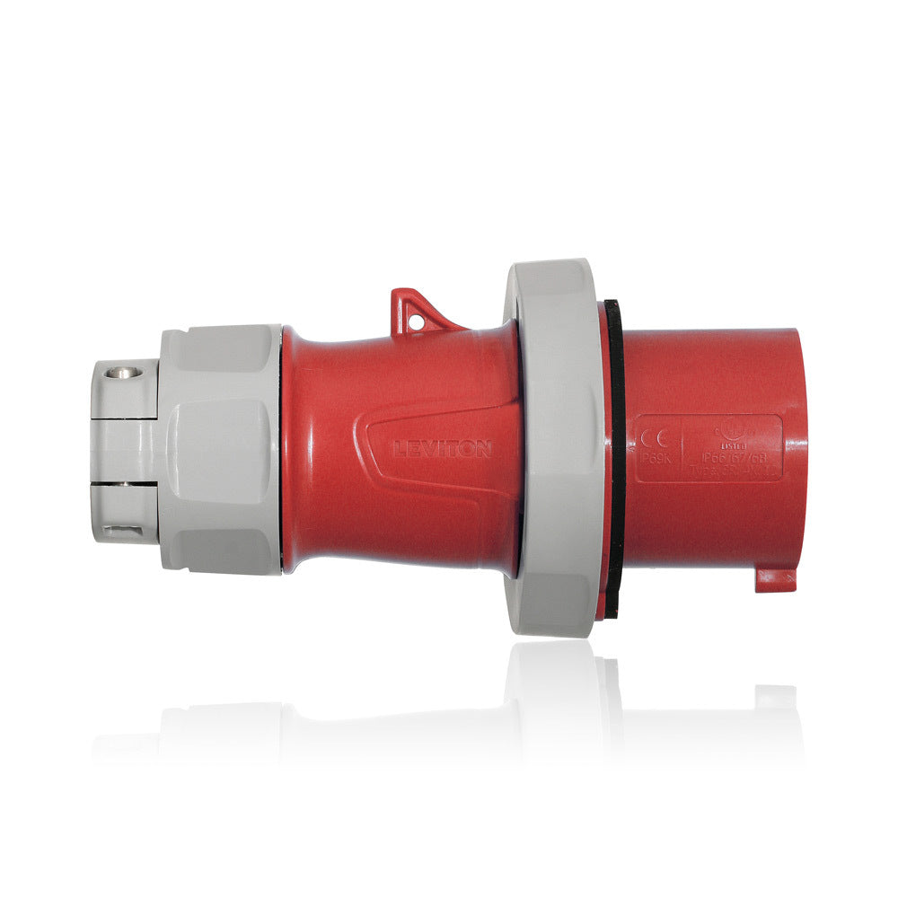 CLAVIJA PIN & SLEEVE 30A 3480V 3P4H 7H IP66/67/68 E IP69K SERIE LEVITON ROJO RANGO AMERICANO