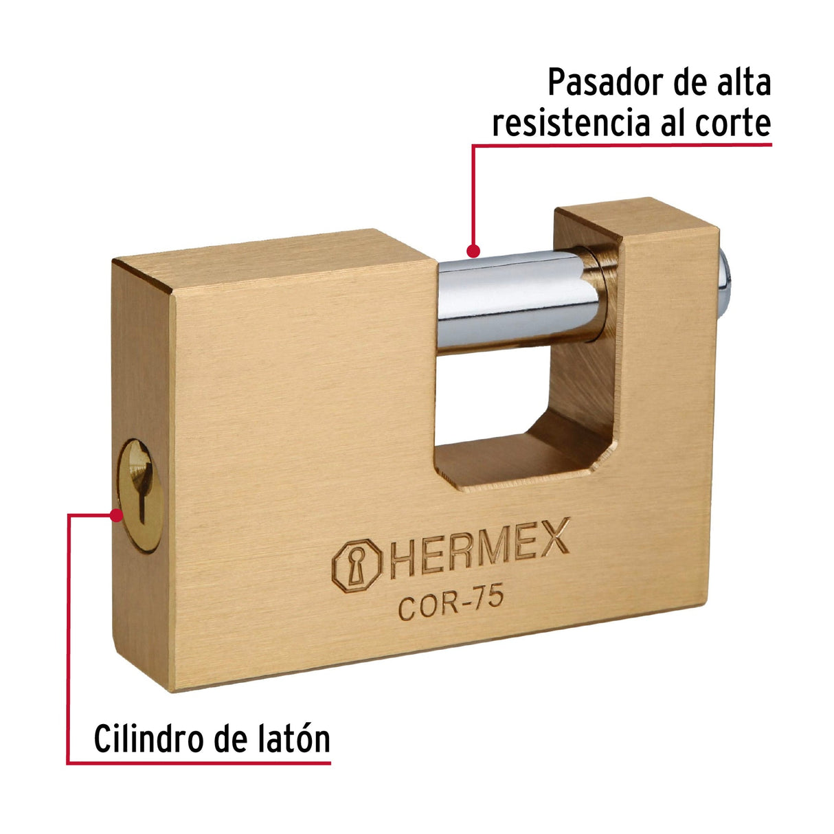 CANDADO ANTIPALANCA 75MM MCA TRUPER HERMEX