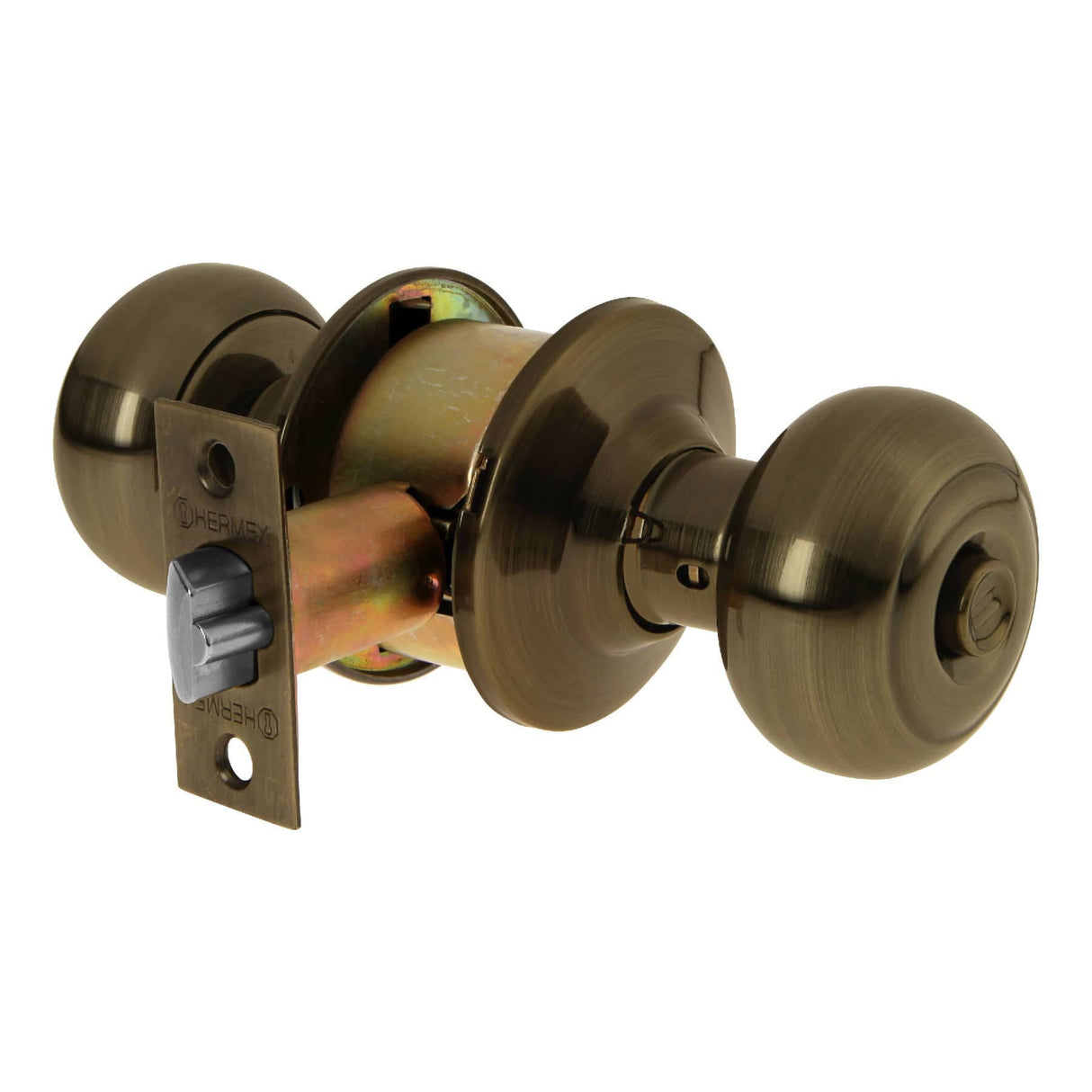 CERRADURA POMO LATON ANTIGUO OVAL RECAMARA MCA TRUPER HERMEX