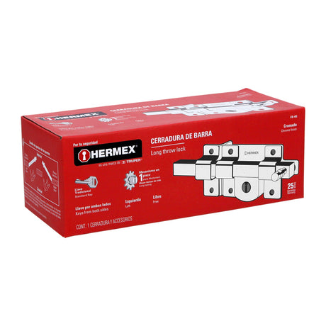 CERRADURA DE BARRA LIBRE IZQUIERDA HERMEX