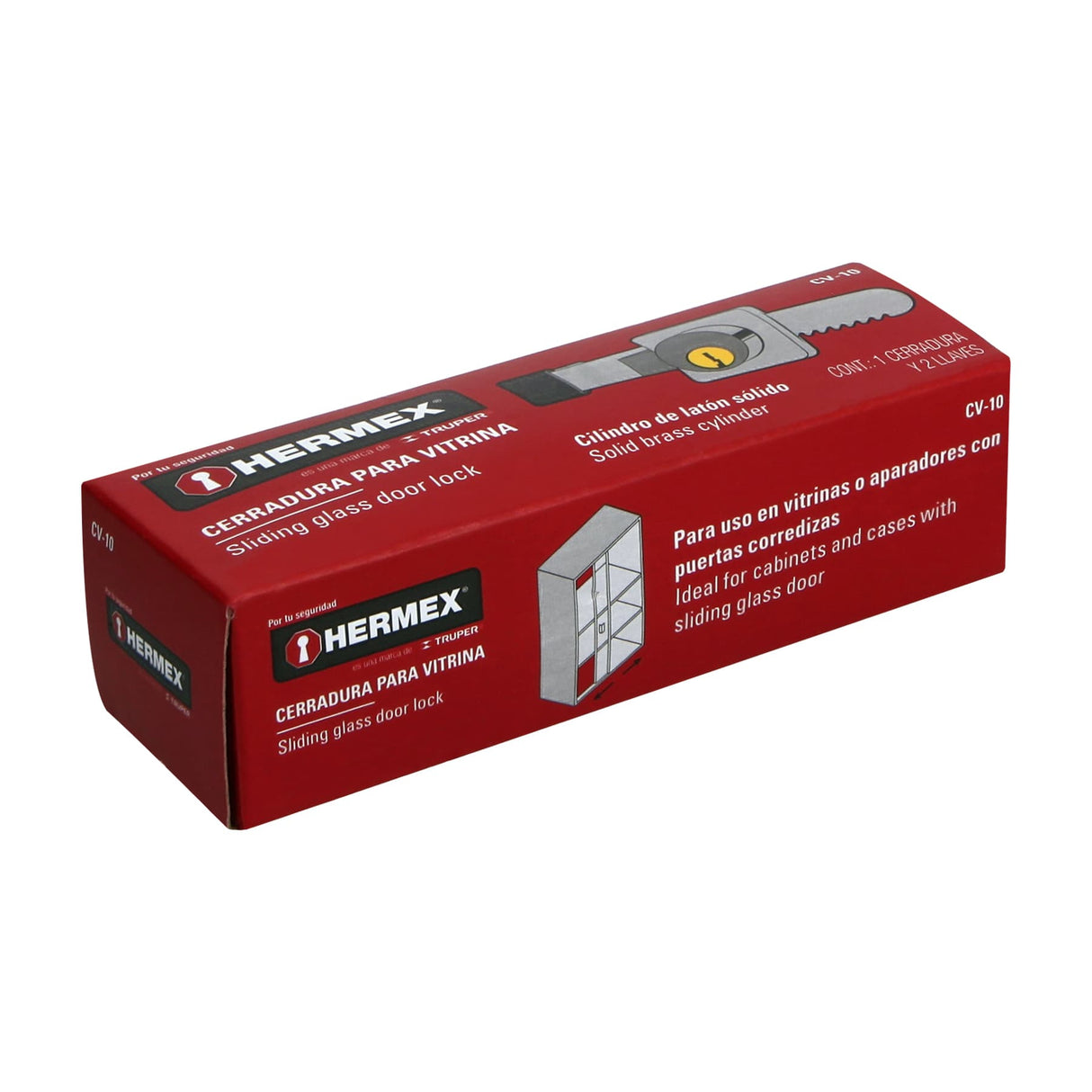 CERRADURA PARA VITRINA MODELO 10 MCA TRUPER HERMEX