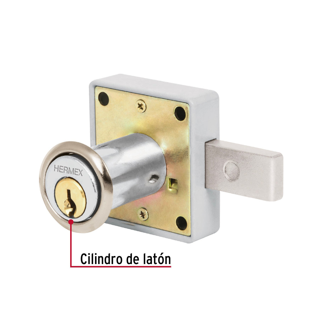 CERRADURA PARA MUEBLE MODELO 25 CROMO MCA TRUPER HERMEX