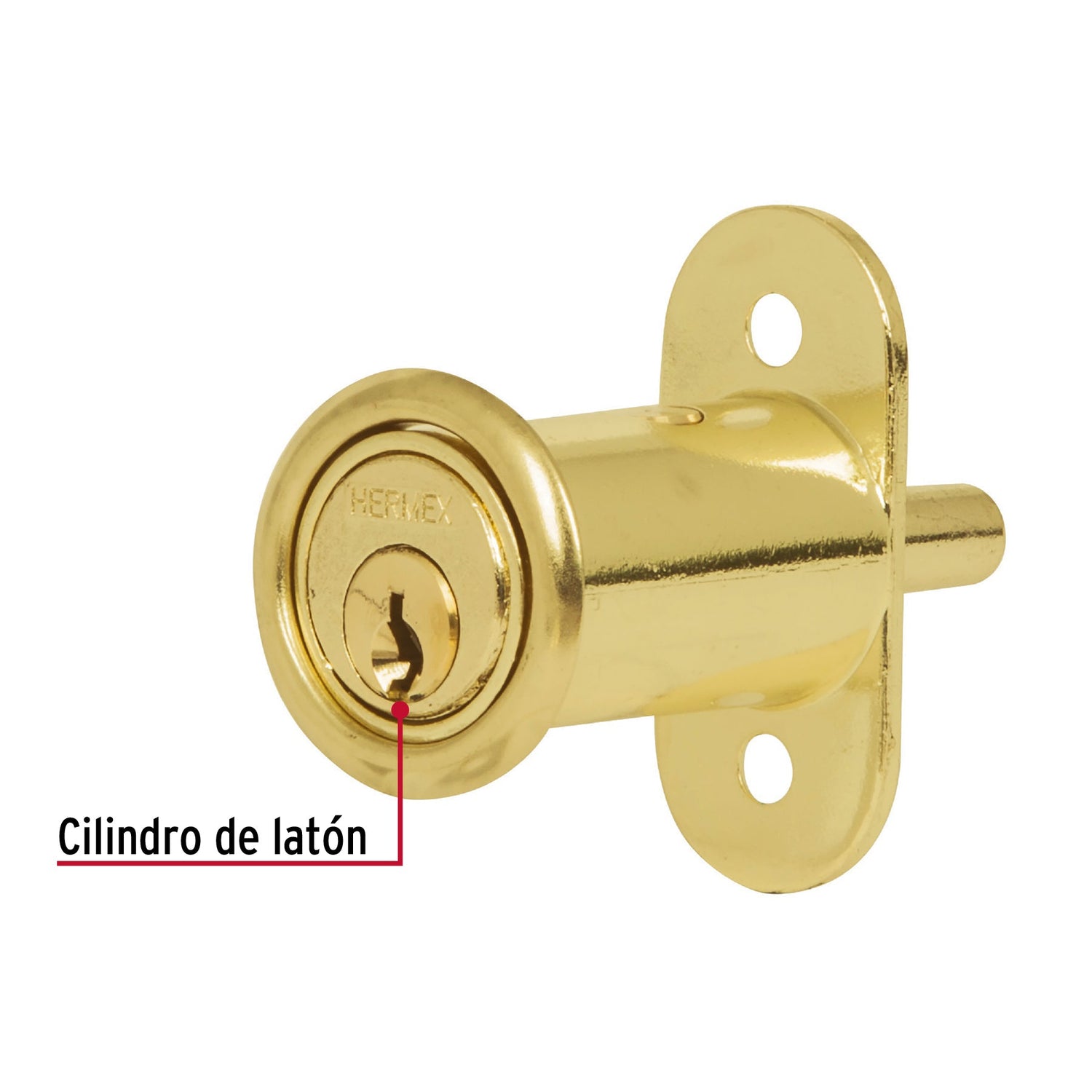 CERRADURA PARA MUEBLE MODELO 20 LATON MCA TRUPER HERMEX