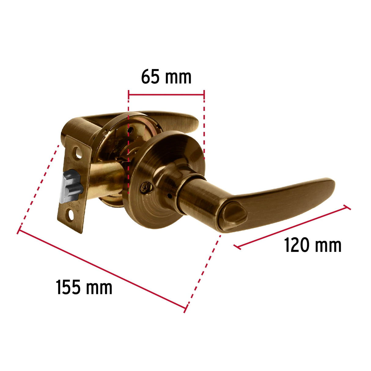 CERRADURA MANIJA CILINDRO LATON LATON ANTIGUO RECAMARA MCA TRUPER HERMEX