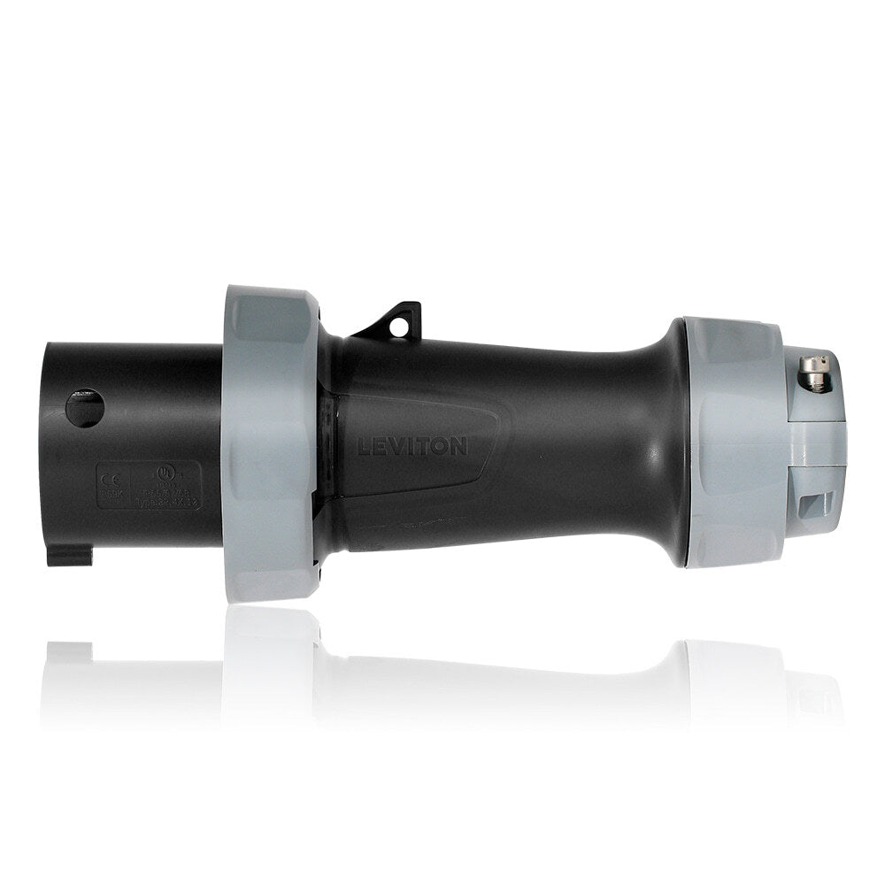 CLAVIJA PIN & SLEEVE 60A 600V 3P 4H 5H IP66/67/68 E IP69K SERIE LEV NEGRO LEVITON