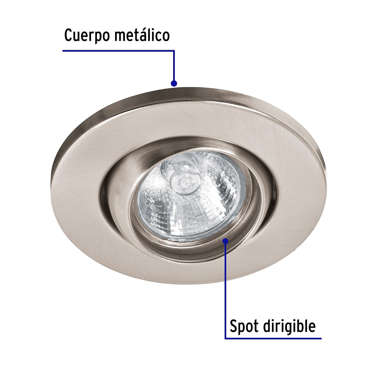 LUMINARIO REDONDO EMPOTRADO 50W. SATIN LED O HALOGENO EMP-108S 46625 TRUPER