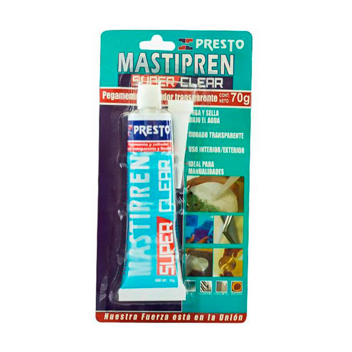 PRESTO MASTIPREN SUPER CLEAR 70 GR ML PODEROSO ADESIVO MULTIUSOS TRANSPARENTE