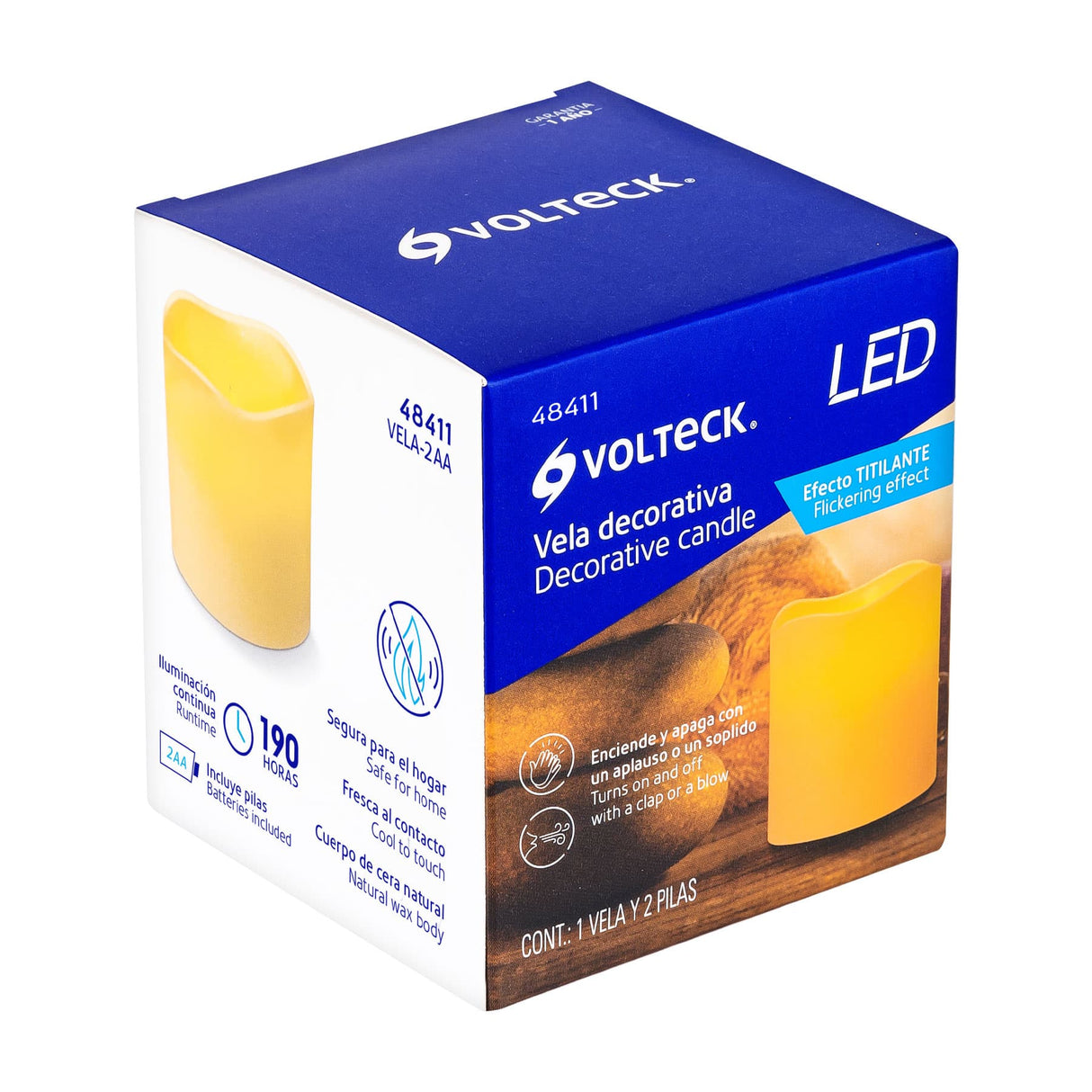VELA DE LED CON SENSOR INCLUYE 2 PILAS AA VELA-2AA 48411 TRUPER