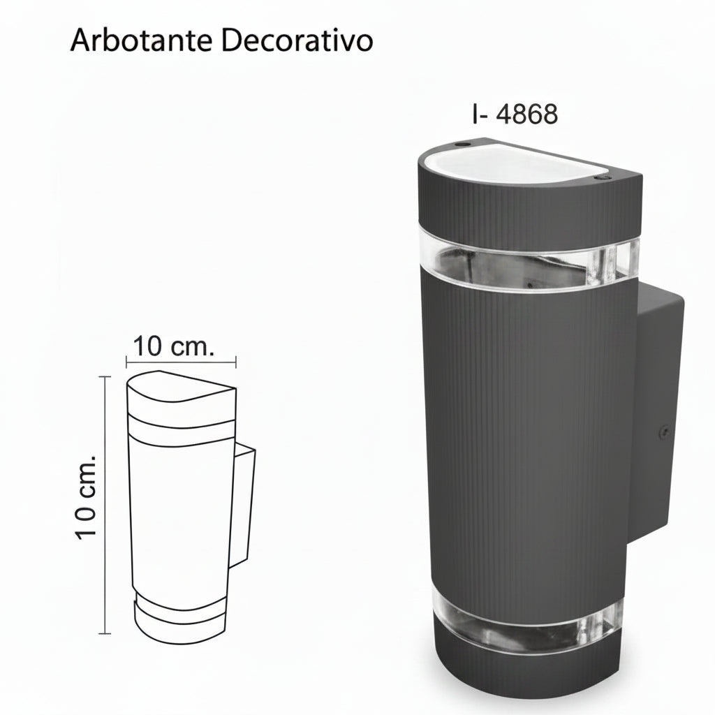 ARBOTANTE 2 LUCES CRISTAL 120W. GU10 GRIS TABUK ***ADIR***