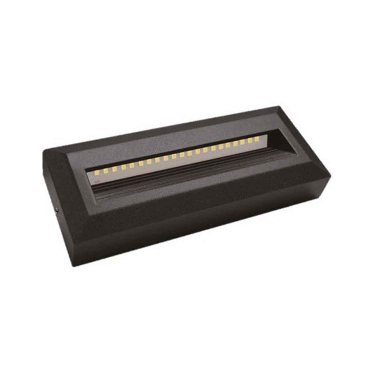 ARBOTANTE DECORATIVO LED RECTANGULAR 3W. 120V. 3000K NEGRO IP65 LUZ CALIDA ***ADIR***