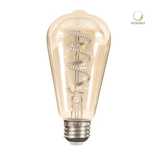 FOCO LED TECNOLITE VINTAGE FILAMENTO ATENUABLE 4.5W LUZ SUAVE CÁLIDA BASE E27 4DST21LEDFT27VA