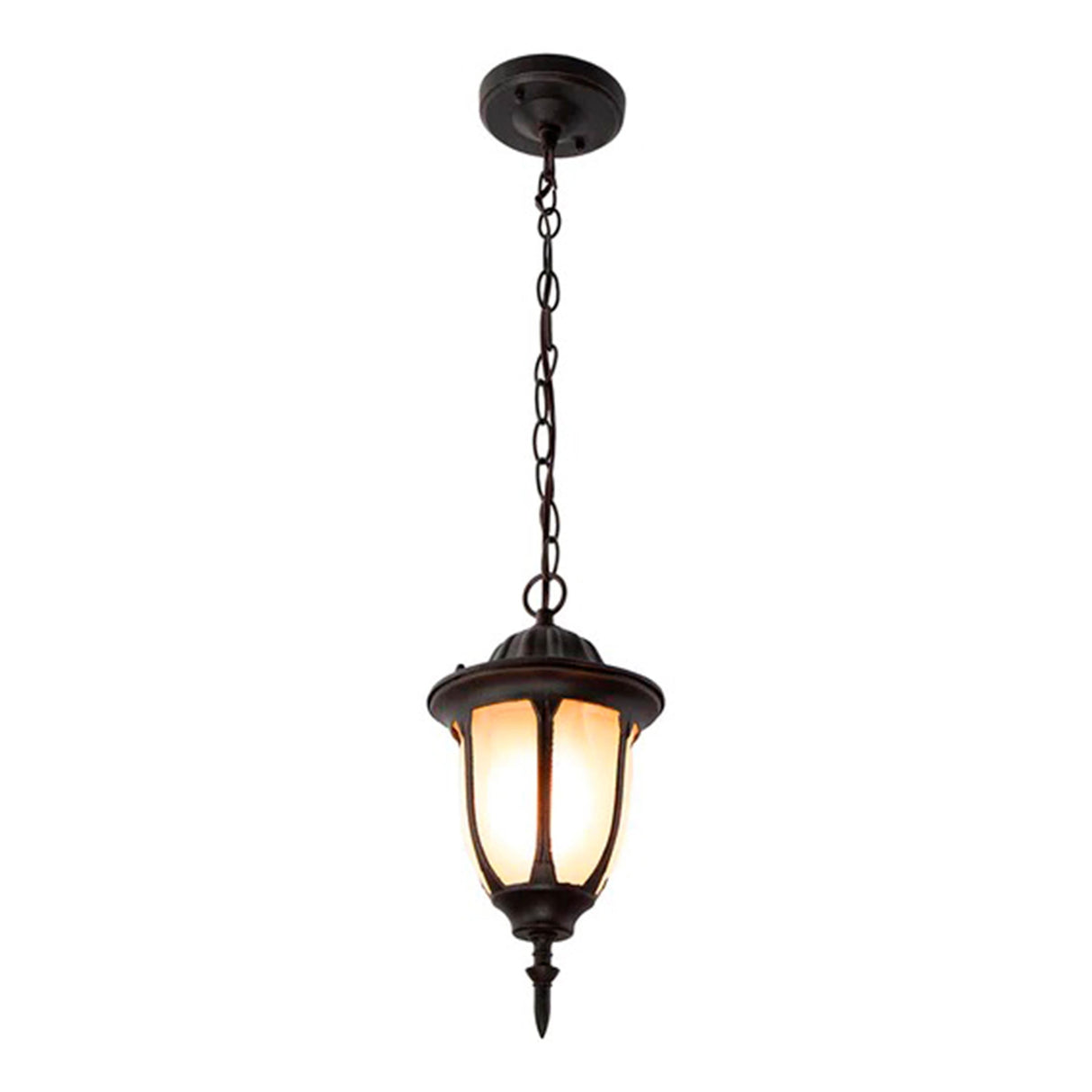 LAMPARA EXTERIOR COLGANTE/TECHO  OXIDO 1 LUZ E27 60W