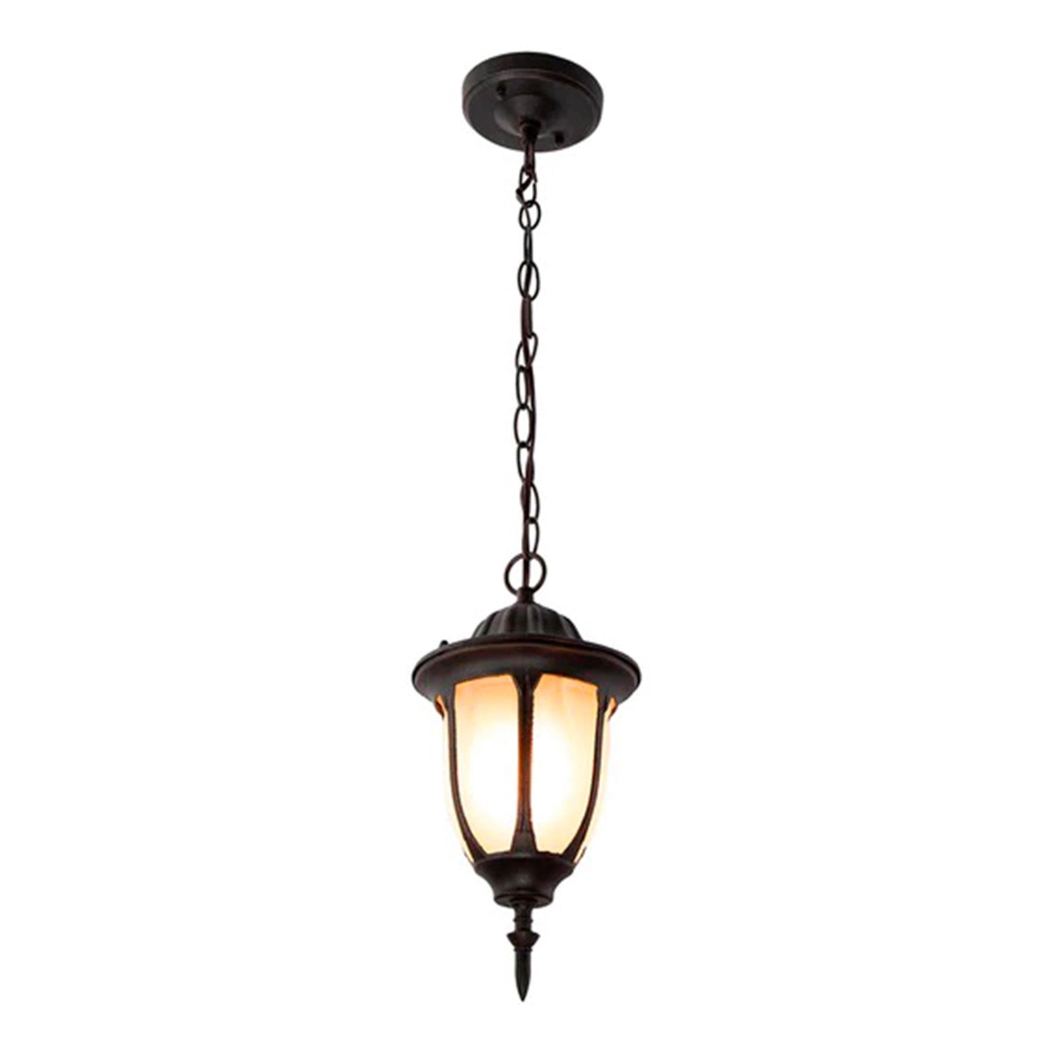 LAMPARA EXTERIOR COLGANTE/TECHO  OXIDO 1 LUZ E27 60W