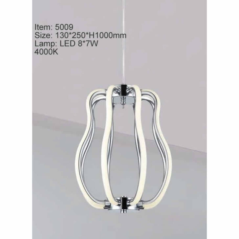 LUM COLGANTE DE LED 8X7W 4000K CON FIGURA ESTILO CURVEADO IIDSA