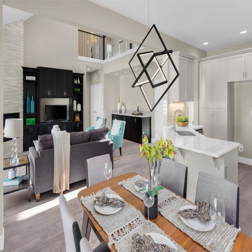 LUMINARIA LED COLGANTE ABATIBLE 70 CM NEGRO 45 W VERSA