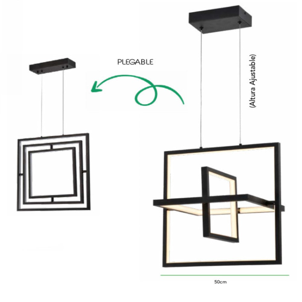 LUMINARIA LED COLGANTE ABATIBLE 50 CM NEGRO 45 W VERSA