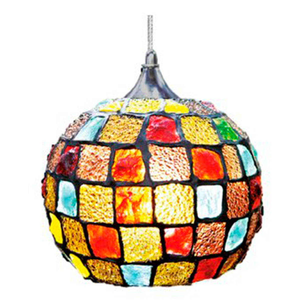 CANDIL COLGANTE VITRAL 1X60W/120V. KUSMUNDA ***ADIR***