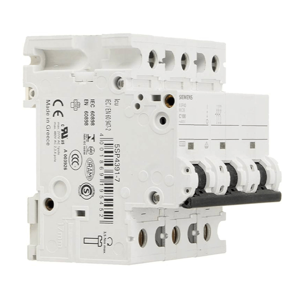 I.T.M. 3X100A. 22KA 220/240V. 5SP43917 RIEL DIN