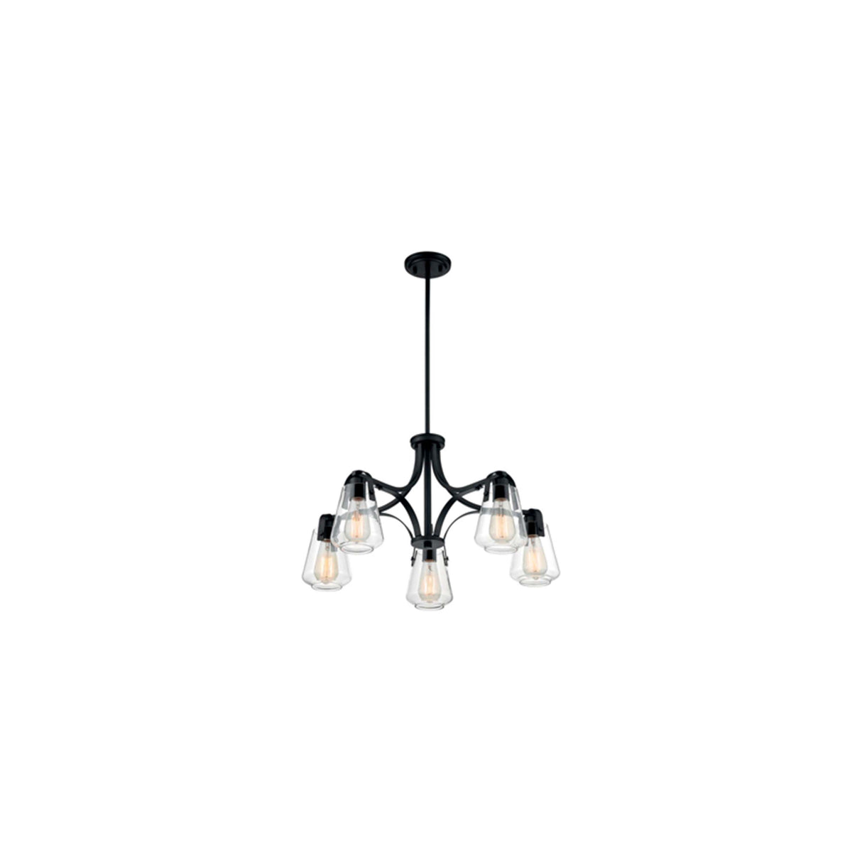 CANDELABRO SKYBRIDGE 5 LUCES NEGRO MATE SATCO