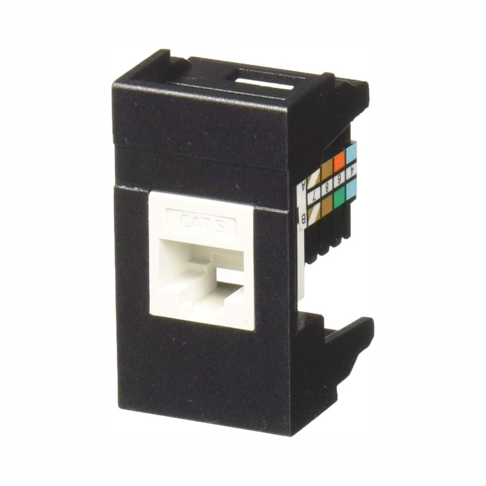 MODULO DE DATOS RJ45 CAT. 5 NEGRO MODULOS LEVITON X02-URJ45-00N