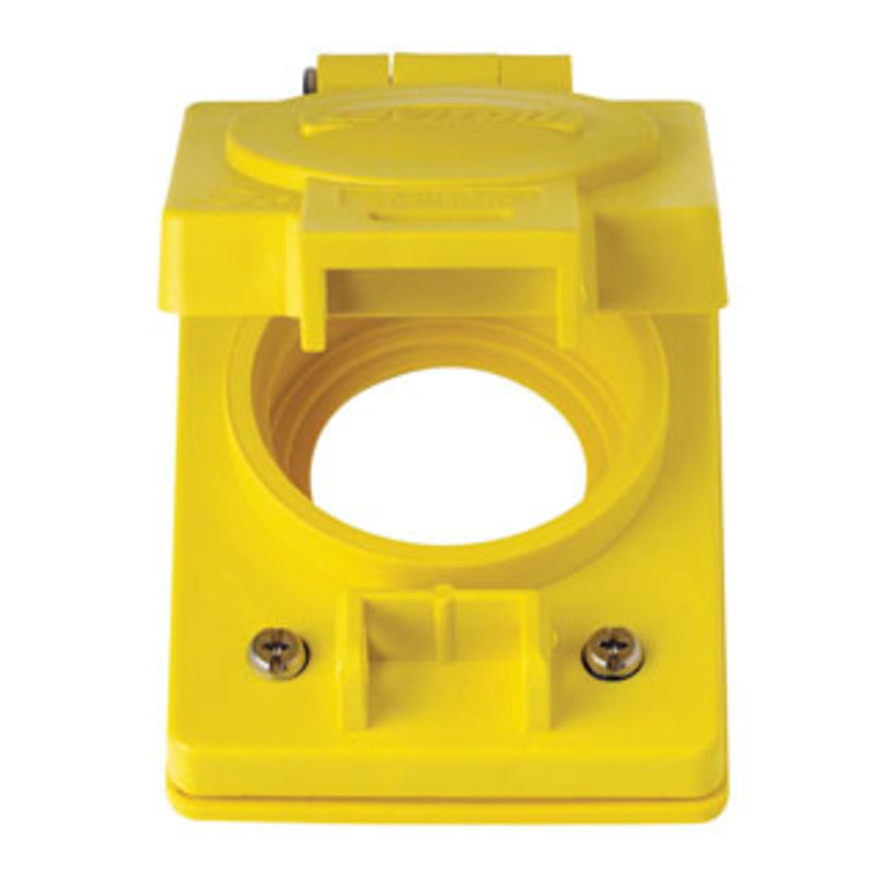 PLACA RESISTENTE A LA INTEMPERIE WETGUARD PARA CONTACTO MEDIA VUELTA MONTAJE EN CONDULET FS LEVITON AMARILLO