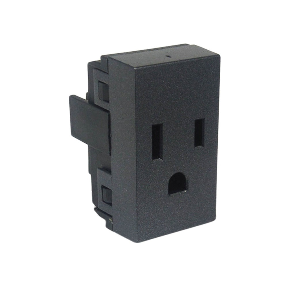 TOMACORRIENTE 15A. C/TIERRA 125-250V. 2P-3H NEGRO MODULOS LEVITON X14-0TOMA-PCN