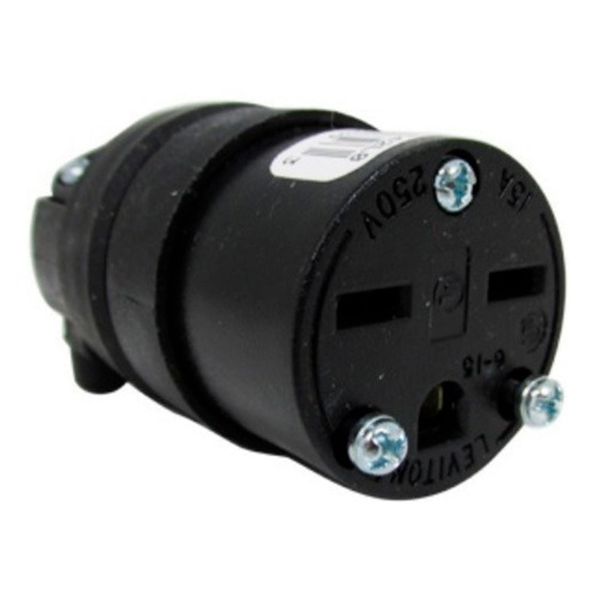 CONTACTO REDONDO 2P 3H 15A 250V NEGRA 615CR-000 LEVITON *** OFRECER A1G06 ***