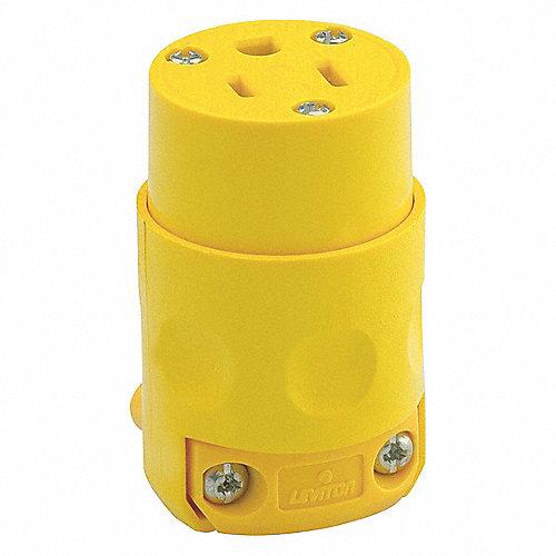 CONTACTO REDONDO ENTRADA RECTA 2P 3H 15A 250V AMARILLO 615CV-000 *** OFRECER 615CA-000 O 46114 ***