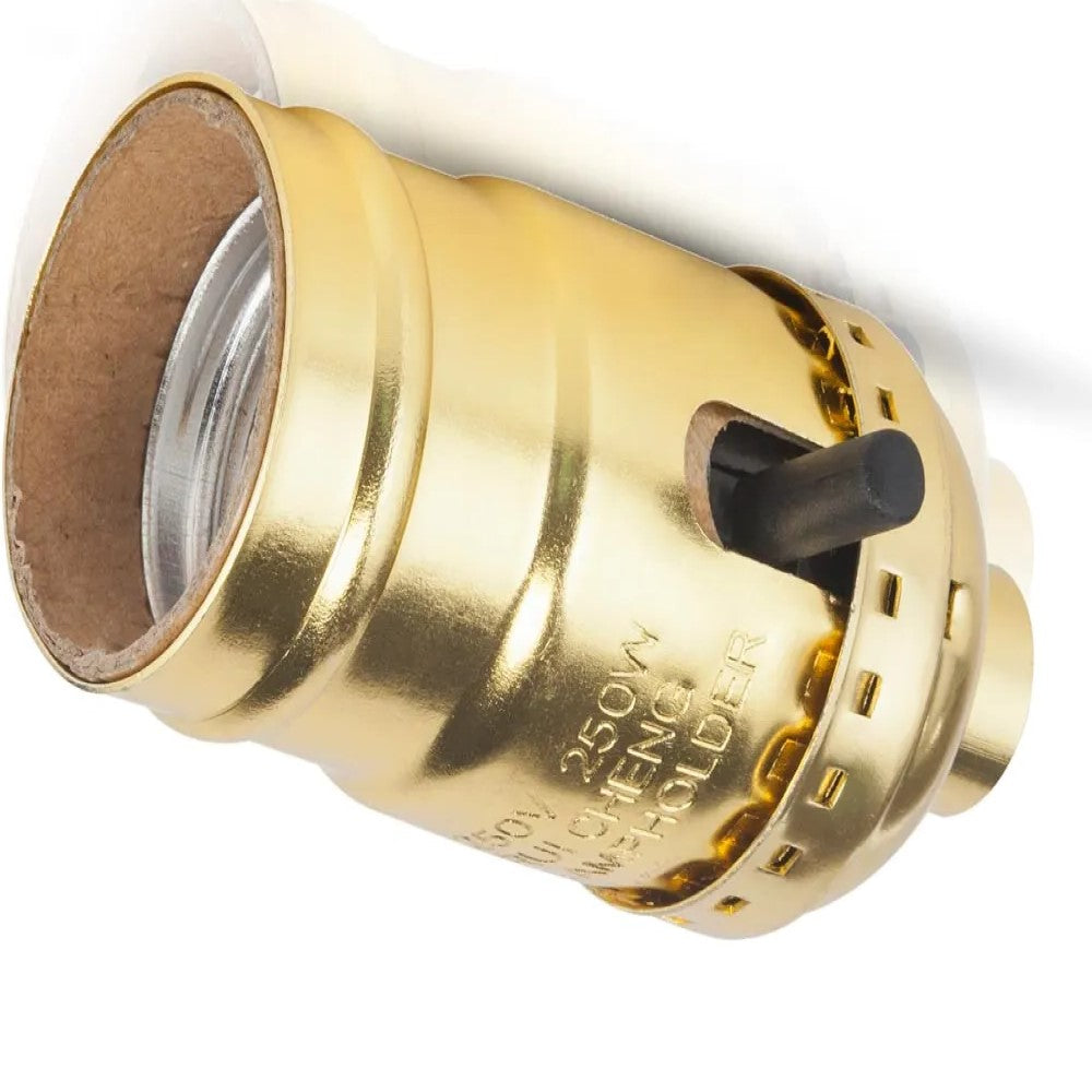 PORTALAMPARA LATONADO CON INTERRUPTOR DE BARRA E26 127V 660W IUSA