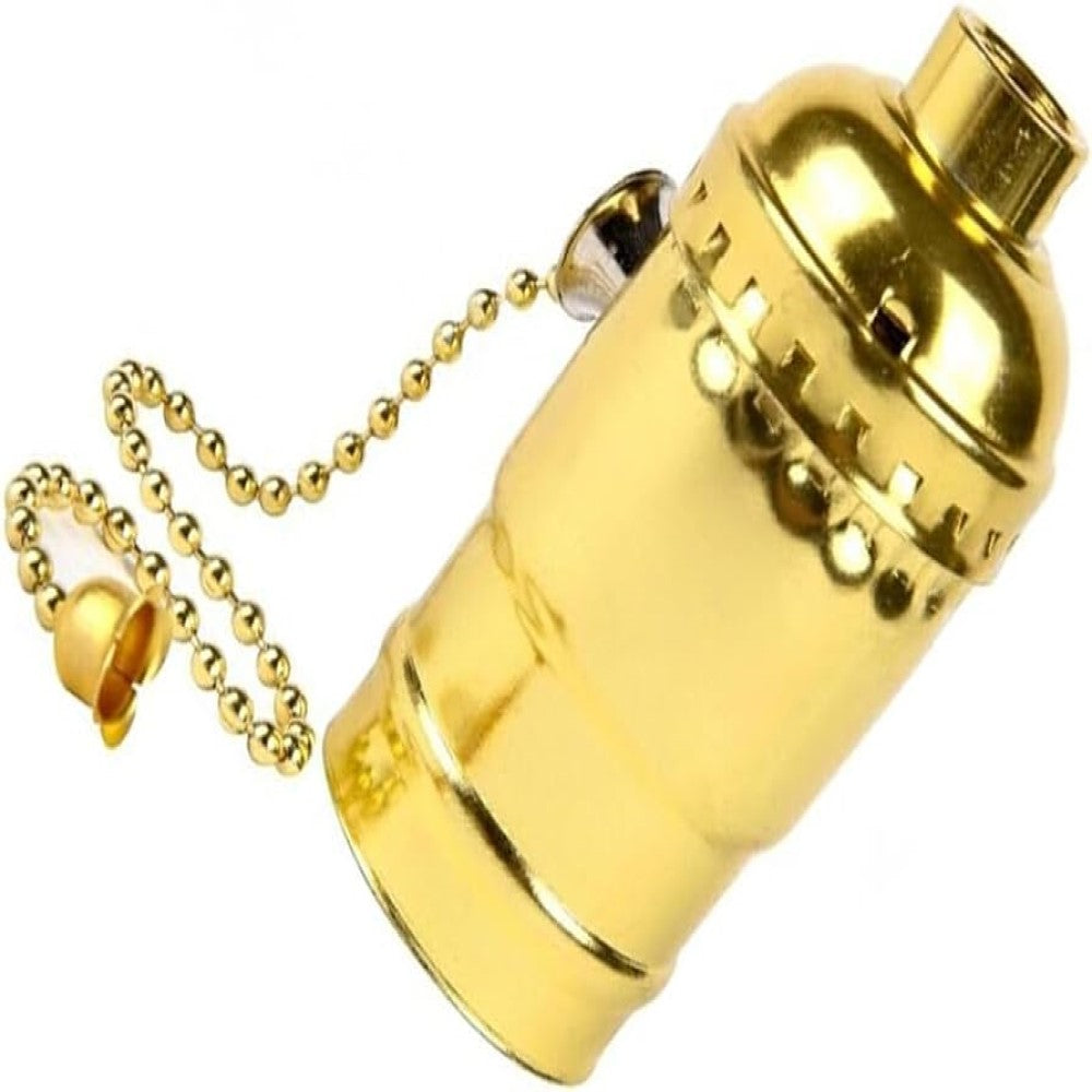 PORTALAMPARA LATONADO CON INTERRUPTOR DE CADENA E26 127V 660W IUSA