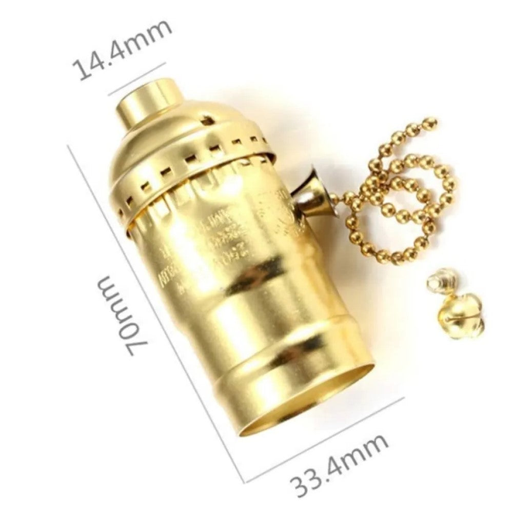 PORTALAMPARA LATONADO CON INTERRUPTOR DE CADENA E26 127V 660W IUSA