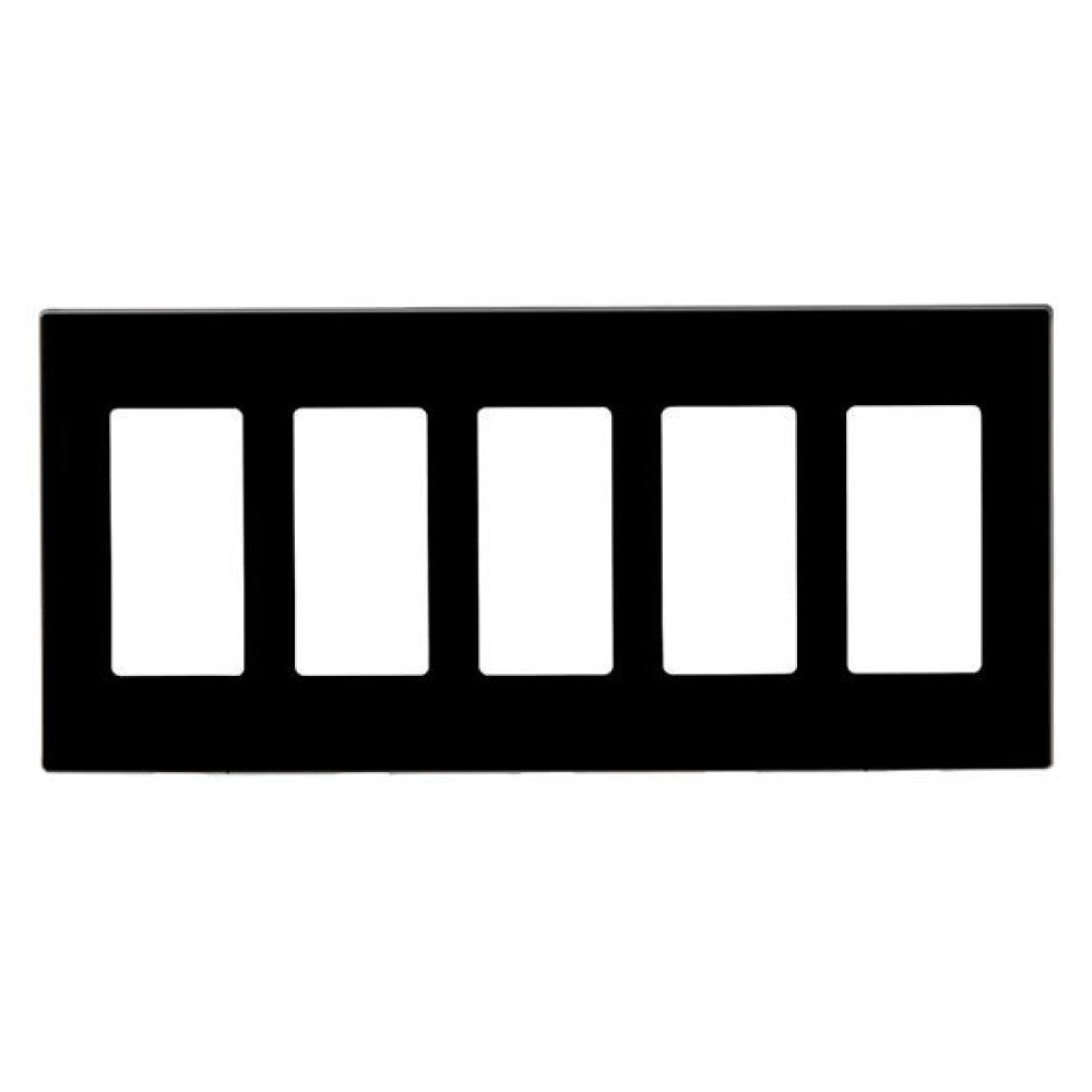 PLACA DECORA PLUS 5 UNIDADES NEGRA MCA LEVITON