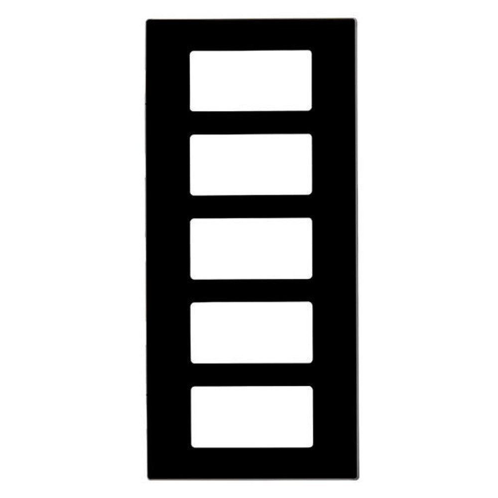 PLACA DECORA PLUS 5 UNIDADES NEGRA MCA LEVITON