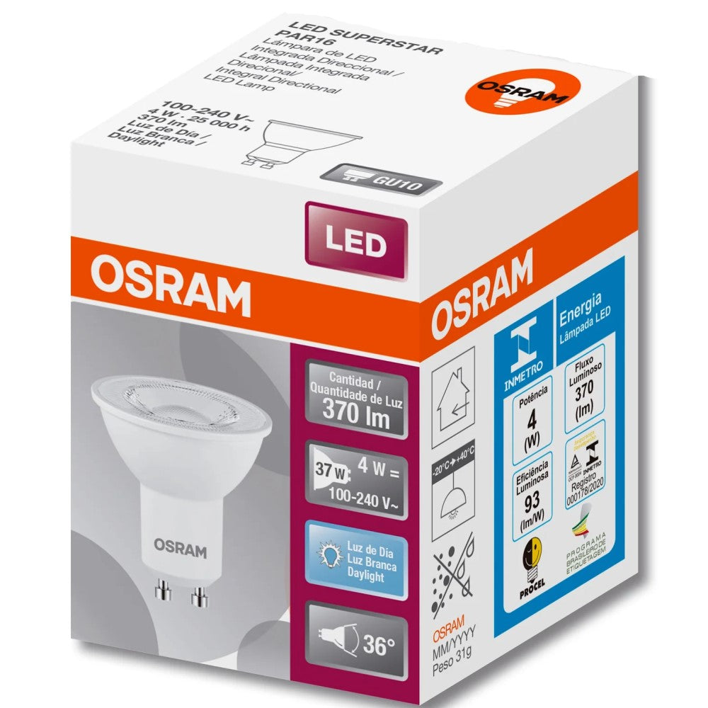 LED PAR16 4W. 2700K 350LM BIV GU10 LEDVANCE *** OFRECER GU10-SMDLED/3W/30 O GU10-LED/5.5W/30 ***