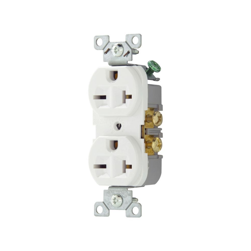 RECEPTACULO DUPLEX BCO 2P3H 20A 250V NEMA 6-20R